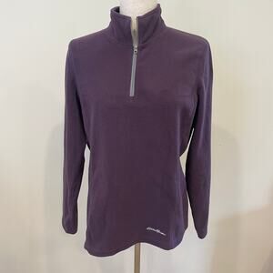 Eddie Bauer 1/4 Zip Women's Purple Fleece Sz M